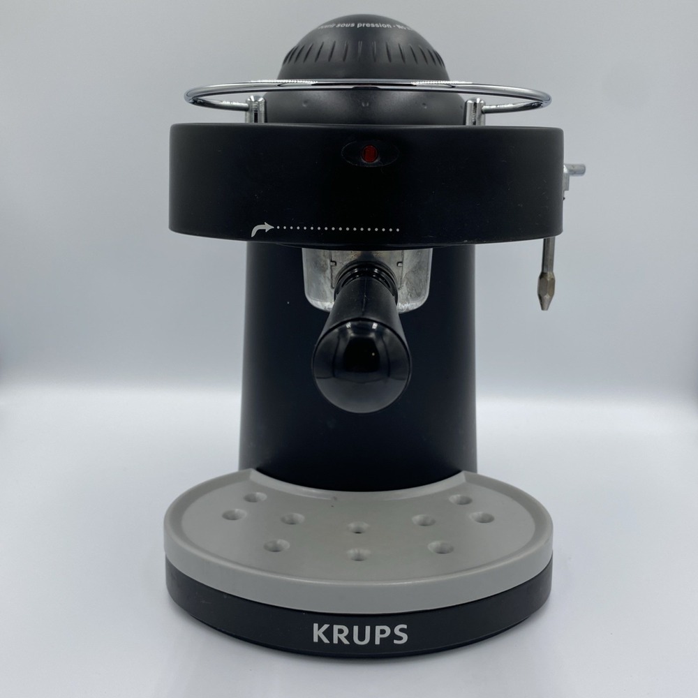 KRUPS XP1000 4-Cup Steam Espresso Cappuccino Latte Maker 750W Black Silver +S